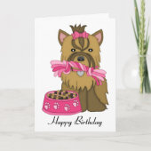 Yorkie Birthday Kaart (Voorkant)