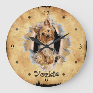 Yorkie Breaks Through Paper Bag Clock! ~ Grote Klok