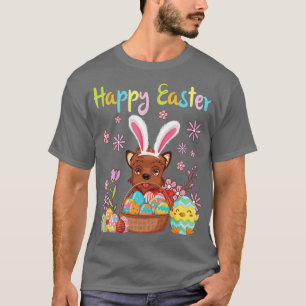 Yorkie Bunny Dog Dancing Bloemeneieren Chick Happy T-shirt