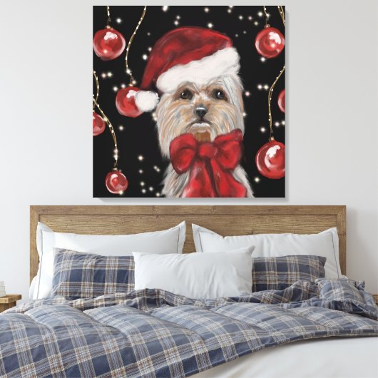 Yorkie Canvas Afdruk (Insitu (Slaapkamer))