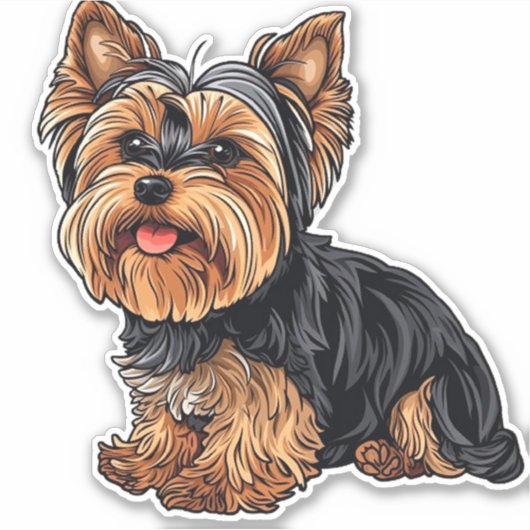 Yorkie Charm Yorkshire Terrier Sticker (Voorkant)