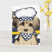 Yorkie Chef Kaart (Gele Bloem)