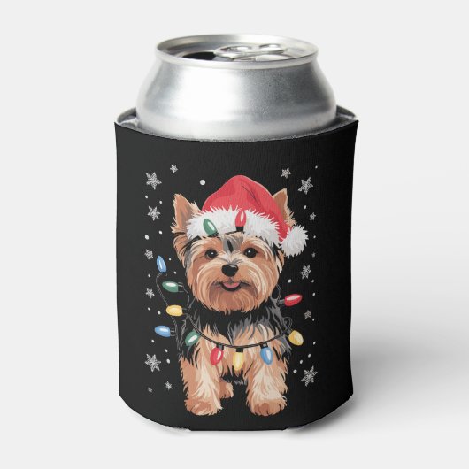Yorkie Christmas Dog Long Xmas Gift Blikjeskoeler (Blikje Voorkant)
