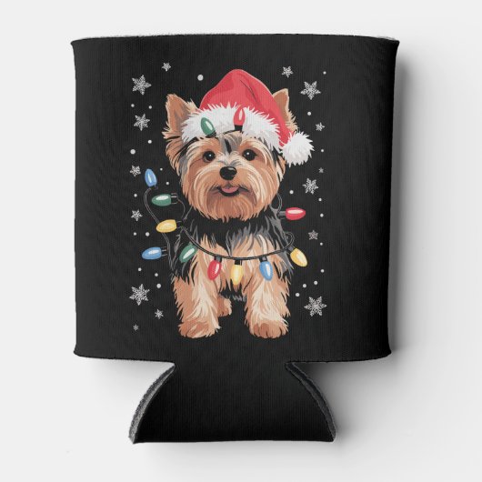 Yorkie Christmas Dog Long Xmas Gift Blikjeskoeler (Voorkant)