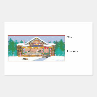 Yorkie Christmas Gingerbread Gift Labels Stickers
