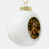Yorkie Christmas Keramische Bal Ornament (Links)
