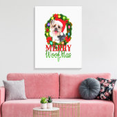 YORKIE CHRISTMAS MERRY WOOFMAS Hondenliefhebber Yo Canvas Afdruk (Insitu (Woonkamer))