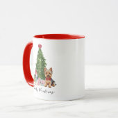 Yorkie Christmas Mok Merry Woofmas Funny Dog lover (Voorkant links)