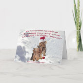 Yorkie Christmas Snow Scene Wenskaart Feestdagen Kaart (Achterkant)
