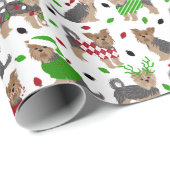 Yorkie Christmas Yorkshire Terrier Dog Cadeaupapier (Rol Hoek)