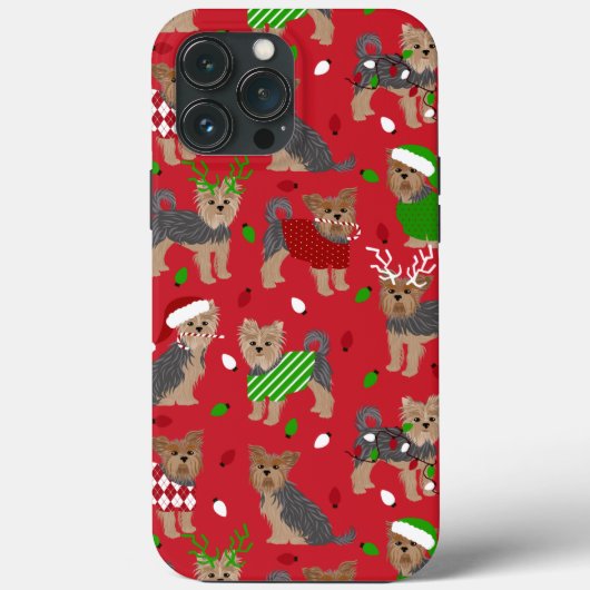 Yorkie Christmas Yorkshire Terrier Dog Case-Mate iPhone Case (Achterkant)