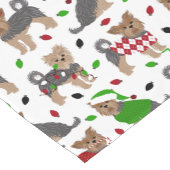 Yorkie Christmas Yorkshire Terrier Dog Korte Tafelloper (Hoek)