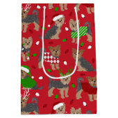 Yorkie Christmas Yorkshire Terrier Dog Medium Cadeauzakje (Achterkant)