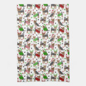 Yorkie Christmas Yorkshire Terrier Dog Theedoek (Verticaal)