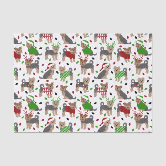 Yorkie Christmas Yorkshire Terrier Dog Tissuepapier (Voorkant)