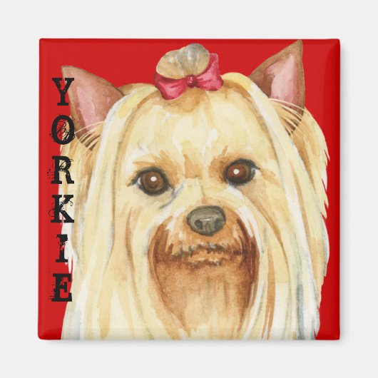 Yorkie Color Block Magnet (Voorkant)
