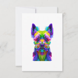 Yorkie Colorful Pop Art Portrait Yorkshire Terrier RSVP Kaartje