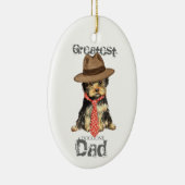 Yorkie Dad Ceramic Ornament (Rechts)