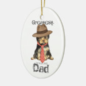 Yorkie Dad Ceramic Ornament (Links)