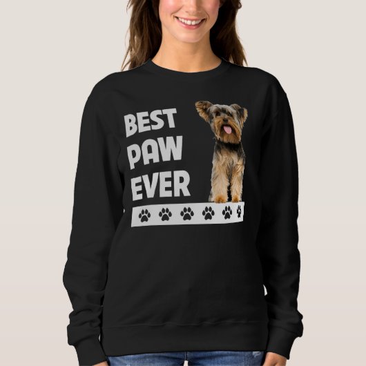 Yorkie Dad Day Yorkshire Terrier Best Paw Trui (Voorkant)