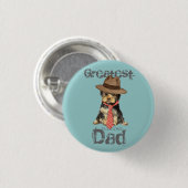 Yorkie Dad Ronde Button 3,2 Cm (Voorkant /achterkant)
