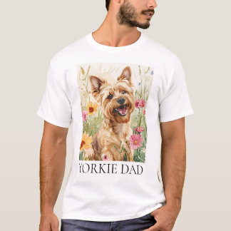 Yorkie Dad Shirt - Funny Waterverf Dog T-shirt