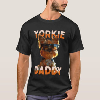 Yorkie Daddy Fathers Day Father Cute Yorkshire Ter T-shirt