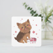 Yorkie de Schattigee probleemmaker Bedankkaart (Staand voorkant)