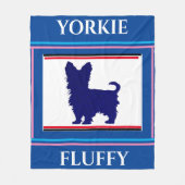 Yorkie deken. Persoonlijke naam. Fleece Deken (Voorkant)