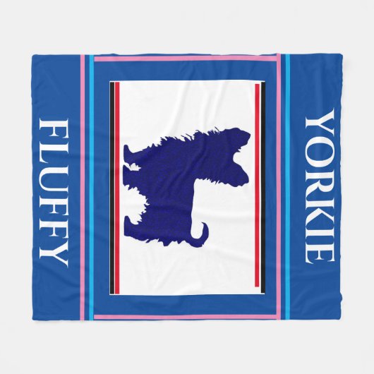 Yorkie deken. Persoonlijke naam. Fleece Deken (Voorkant (Horizontaal))