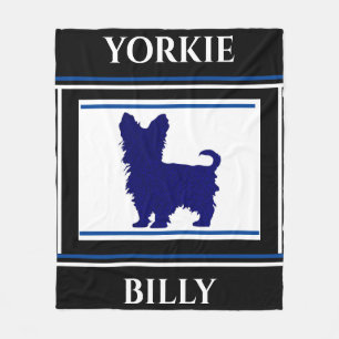 Yorkie deken. Persoonlijke naam. Fleece Deken