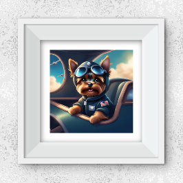 Yorkie die in het vliegtuig AI vliegt produceerde  Poster