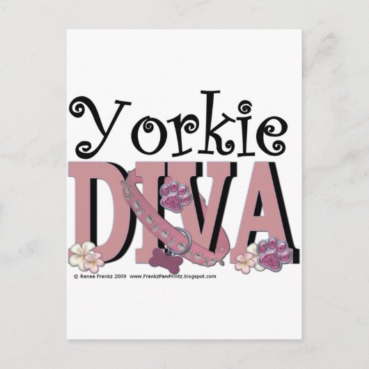 Yorkie DIVA Briefkaart (Voorkant)