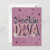 Yorkie DIVA Briefkaart (Voorkant / Achterkant)