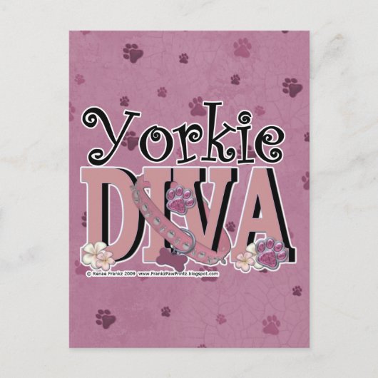 Yorkie DIVA Briefkaart (Voorkant)