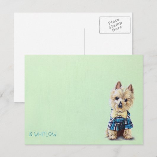 Yorkie Dog Briefkaart (Voorkant / Achterkant)