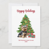 Yorkie Dog Family Kerstmis Feestdagenkaart (Voorkant)
