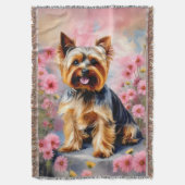 Yorkie Dog Flower Deken (Voorkant Verticaal)