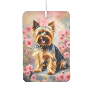 Yorkie Dog Flower Luchtverfrisser
