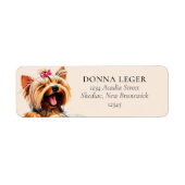 Yorkie Dog gepersonaliseerd adres Etiket (Voorkant)