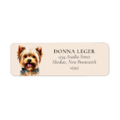 Yorkie Dog gepersonaliseerd adres Etiket (Voorkant)