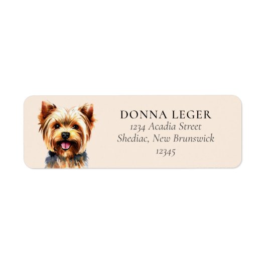 Yorkie Dog gepersonaliseerd adres Etiket (Voorkant)