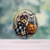 Yorkie Dog Halloween Acryl Bord (Neutraal)