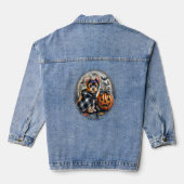 Yorkie Dog Halloween Denim Jacket (Achterkant)
