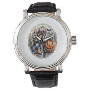 Yorkie Dog Halloween Horloge