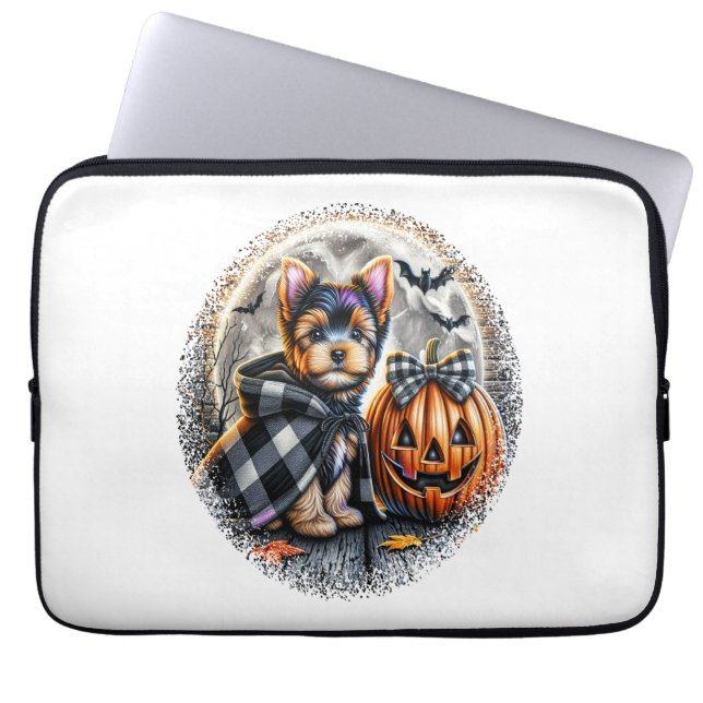 Yorkie Dog Halloween Laptop Sleeve (Voorkant)