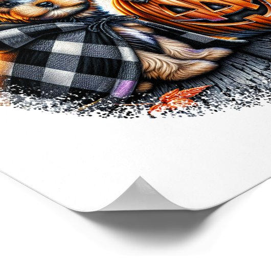 Yorkie Dog Halloween Poster (Hoek)