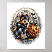 Yorkie Dog Halloween Poster (Voorkant)