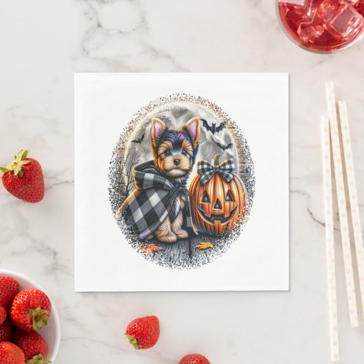 Yorkie Dog Halloween Servet (Insitu)
