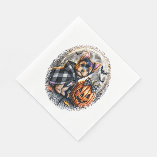 Yorkie Dog Halloween Servet (Hoek)